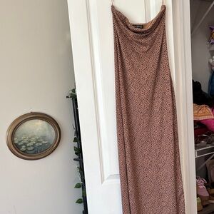Urban Outfitters Tan Leopard Print Strapless Dress